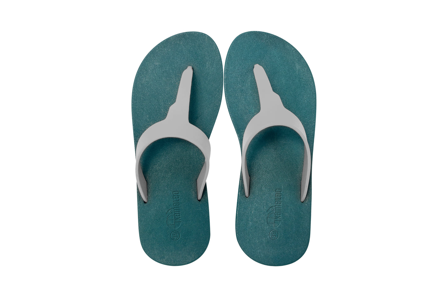 Thongs Green Sole Grey Strap