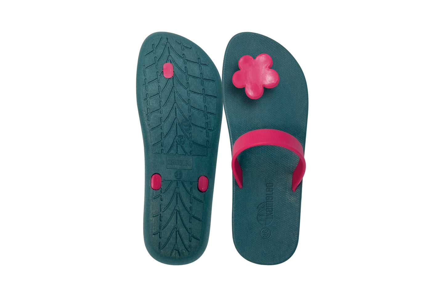 Poppi Flora Green Sole Pink Strap