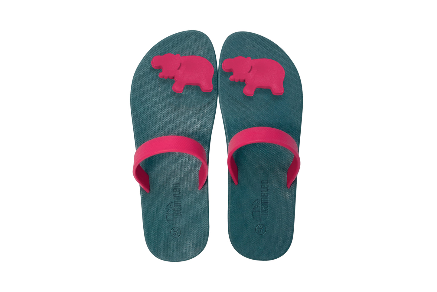 Poppi Hippo Green Sole Pink Strap