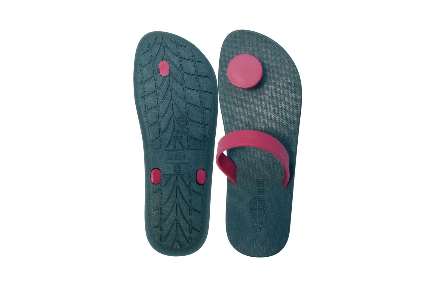 Poppi Dot Green Sole Pink Strap