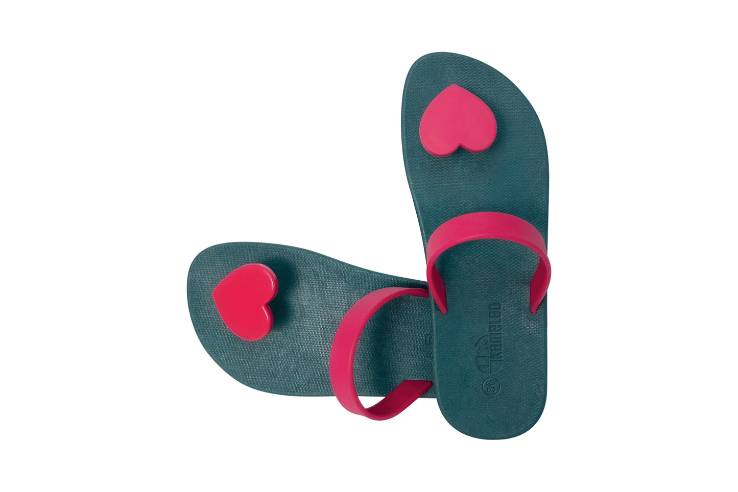 Poppi Heart Green Sole Pink Strap