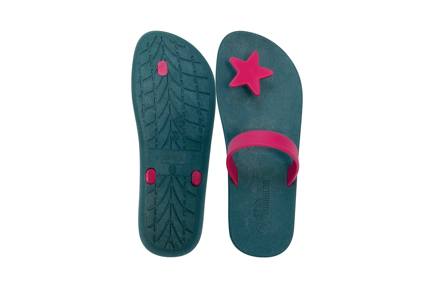 Poppi Star Green Sole Pink Strap