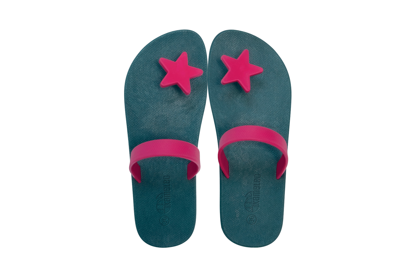 Poppi Star Green Sole Pink Strap