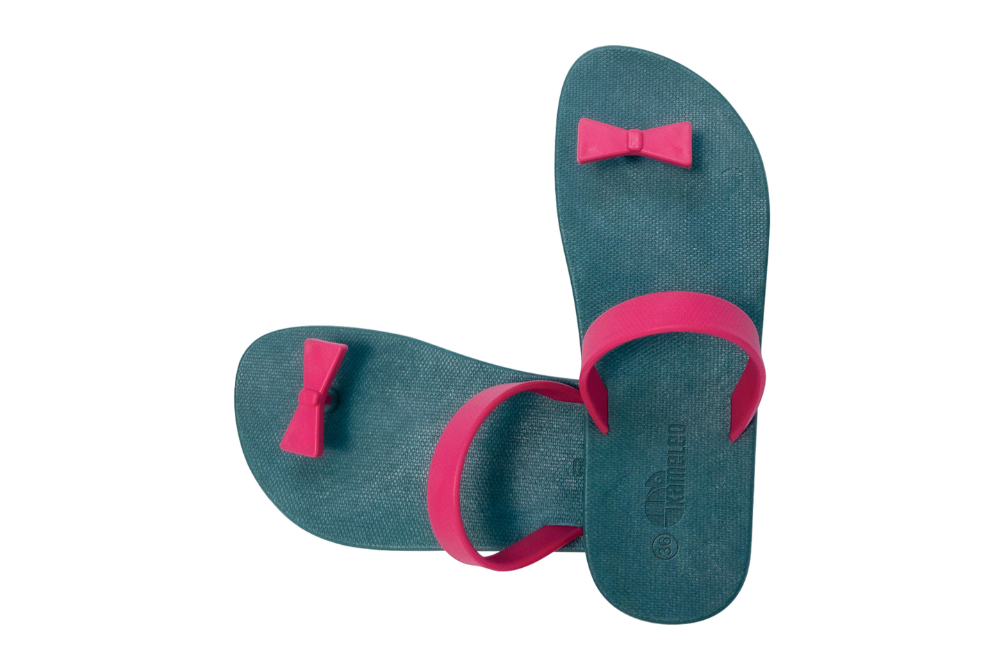 Poppi Bow Green Sole Pink Strap