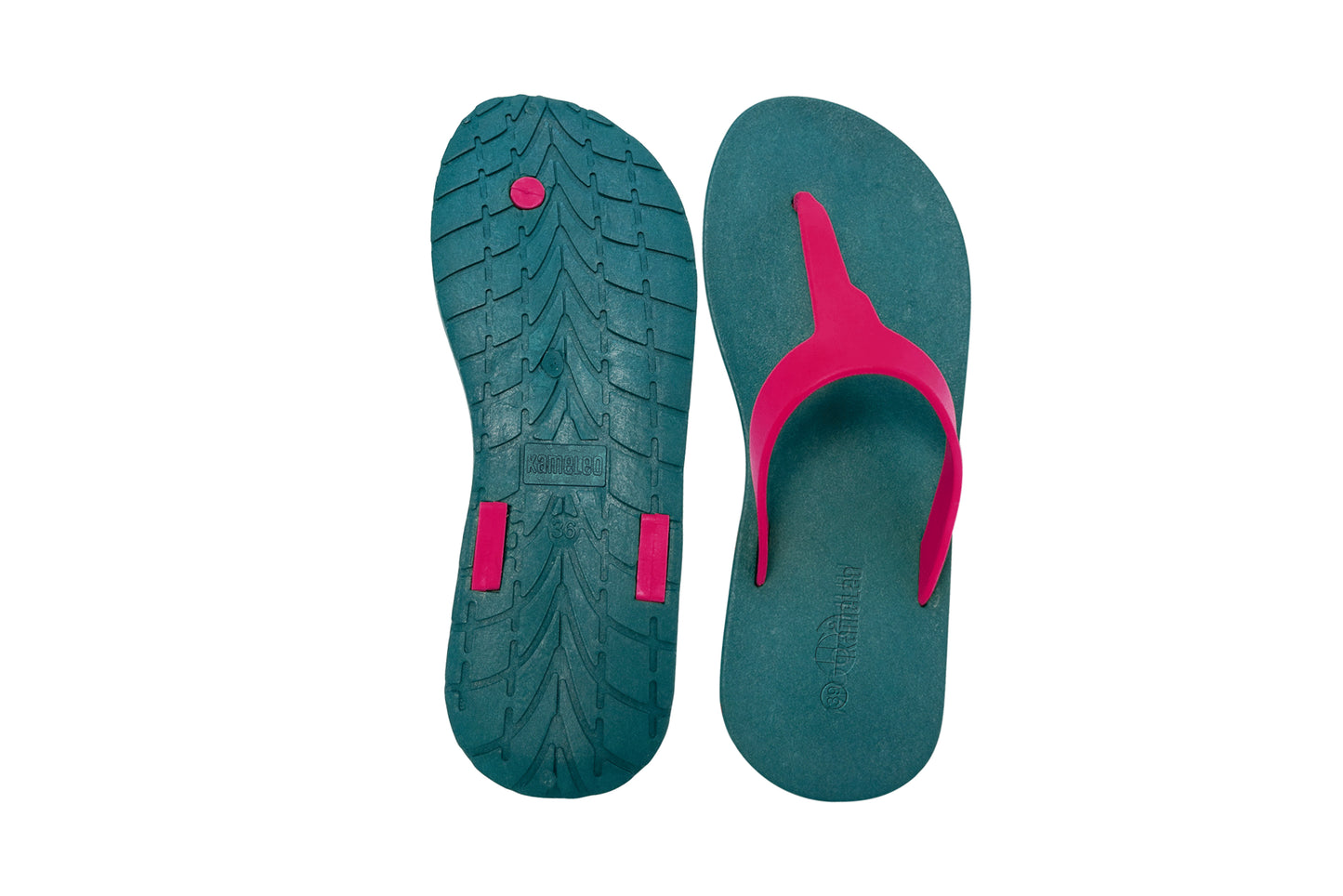 Thongs Green Sole Pink Strap