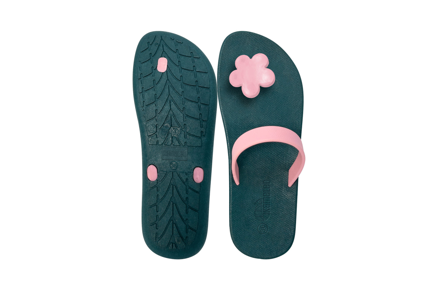 Poppi Flora Green Sole LightPink Strap