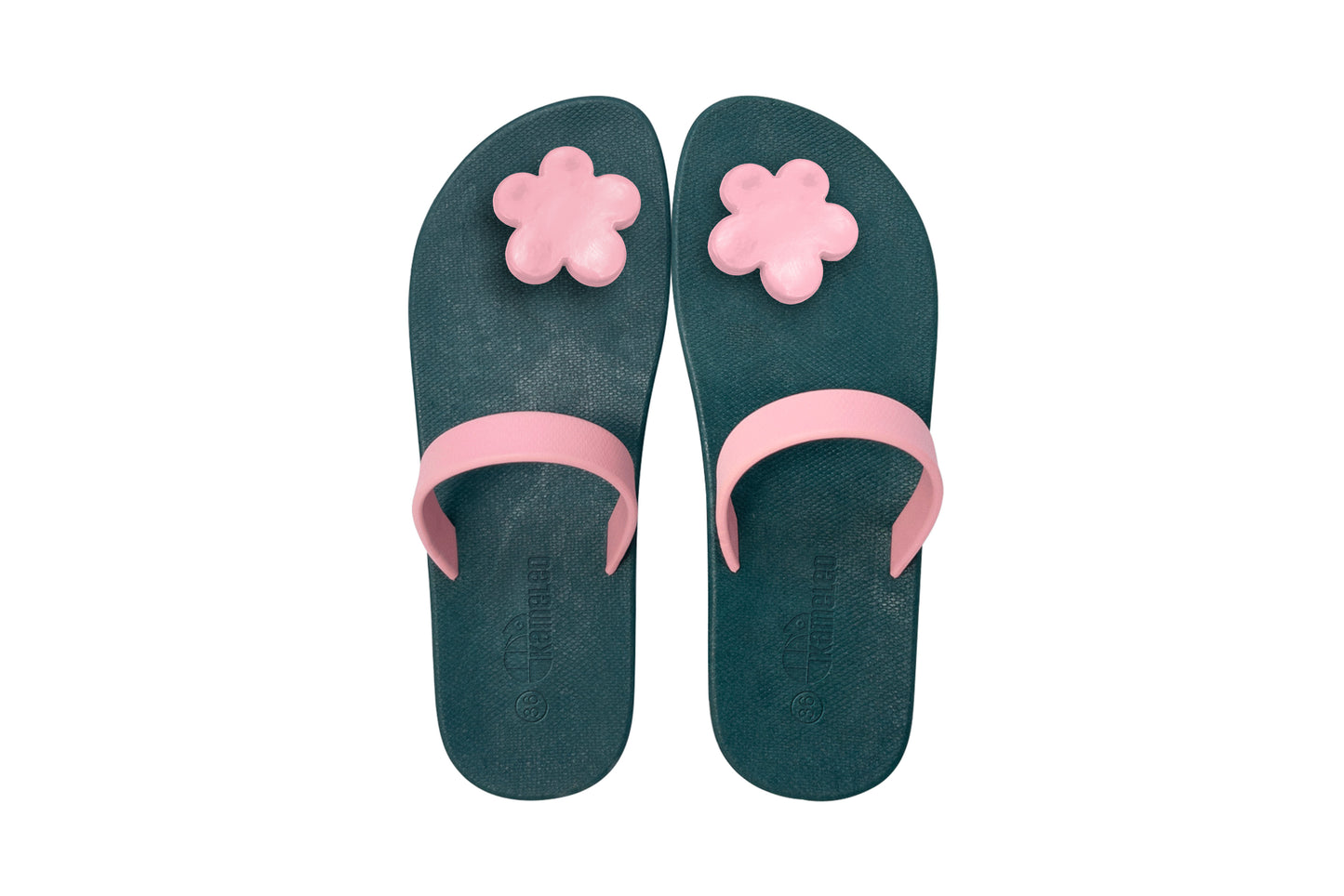 Poppi Flora Green Sole LightPink Strap