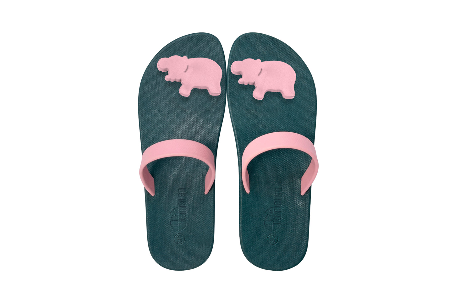 Poppi Hippo Green Sole LightPink Strap