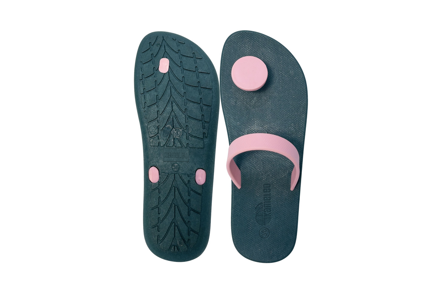Poppi Dot Green Sole LightPink Strap