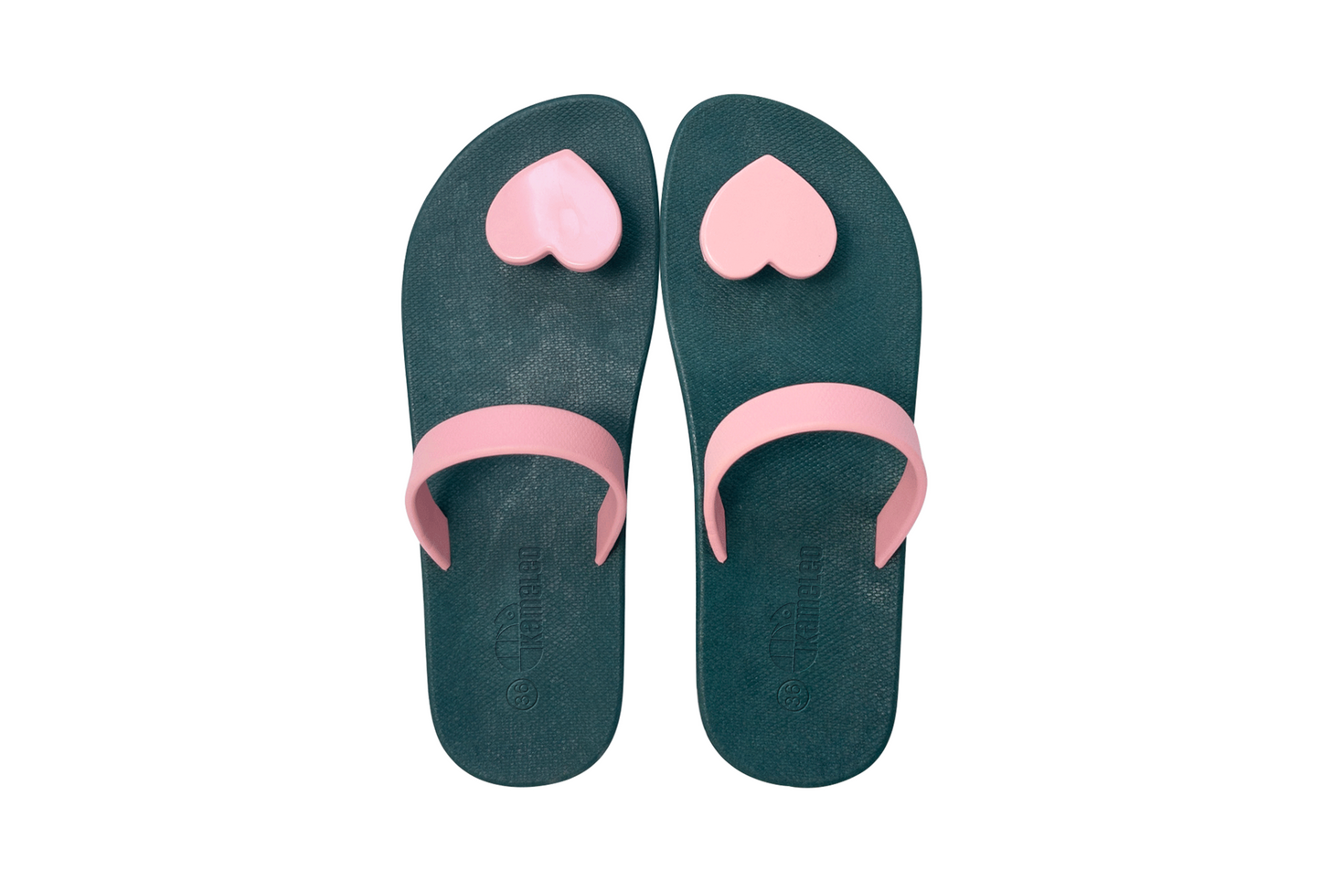 Poppi Heart Green Sole LightPink Strap
