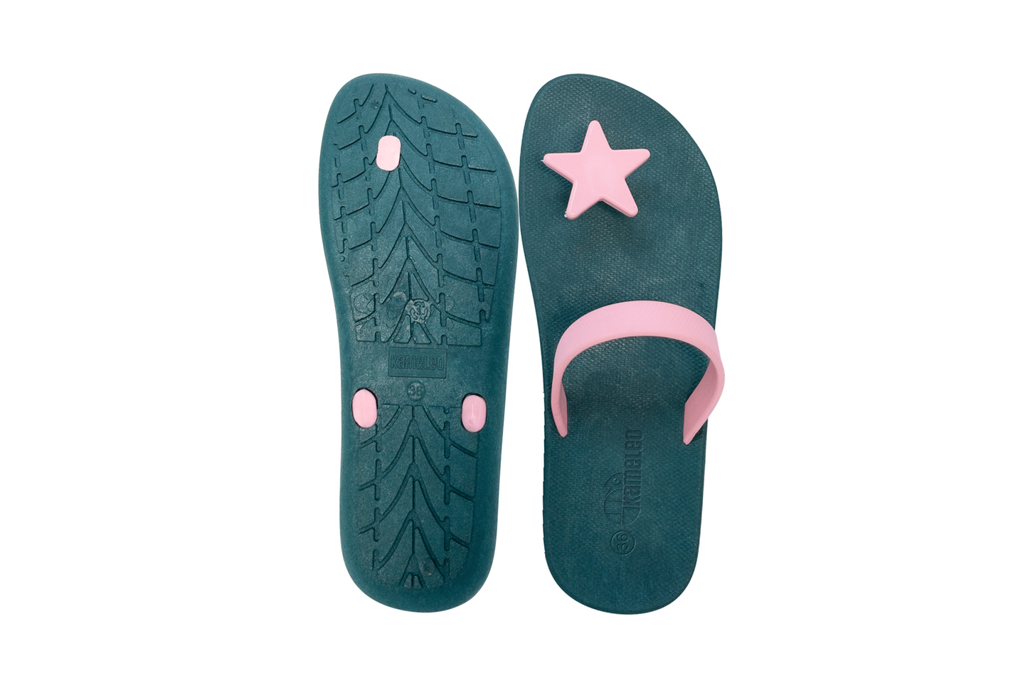 Poppi Star Green Sole LightPink Strap