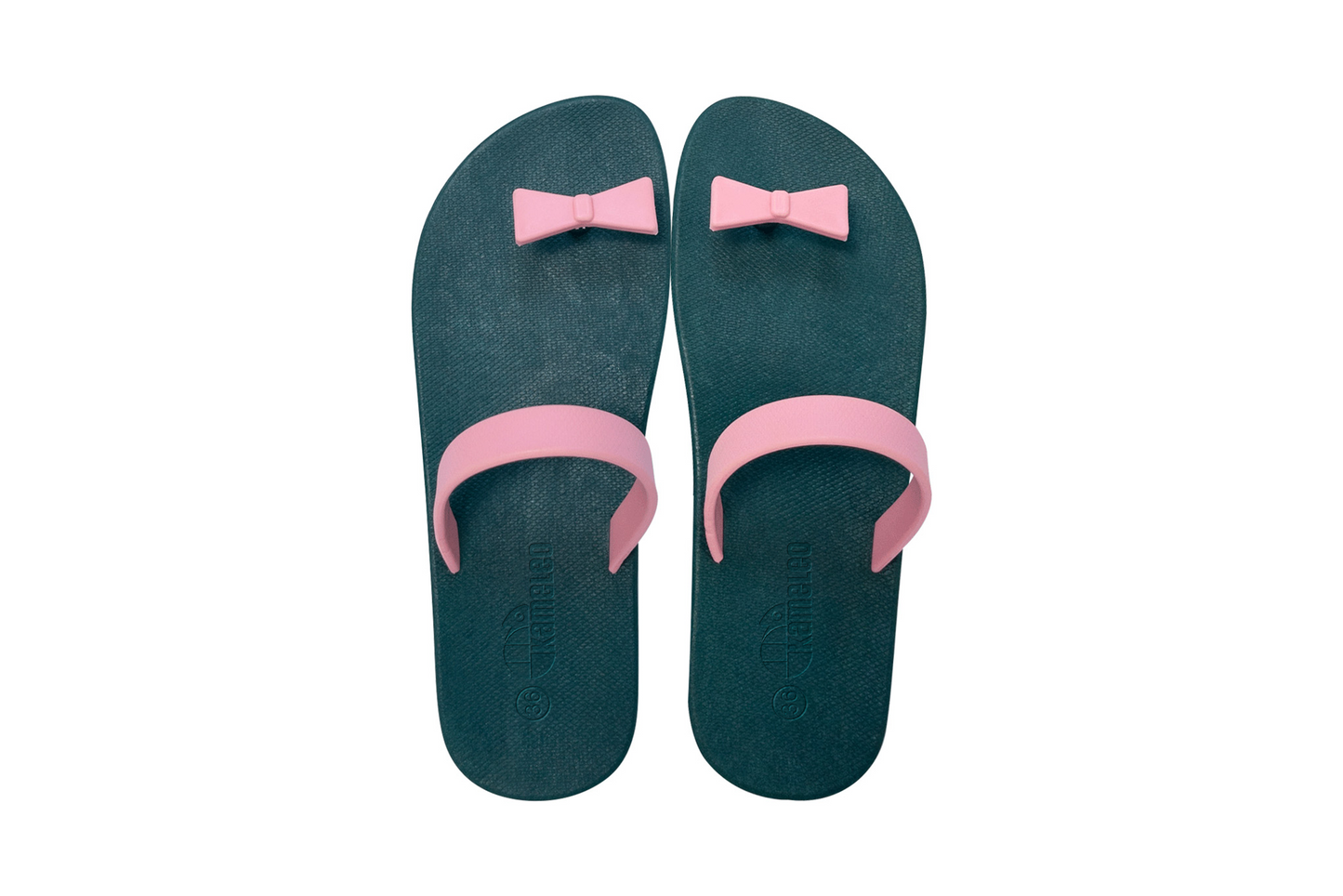 Poppi Bow Green Sole LightPink Strap