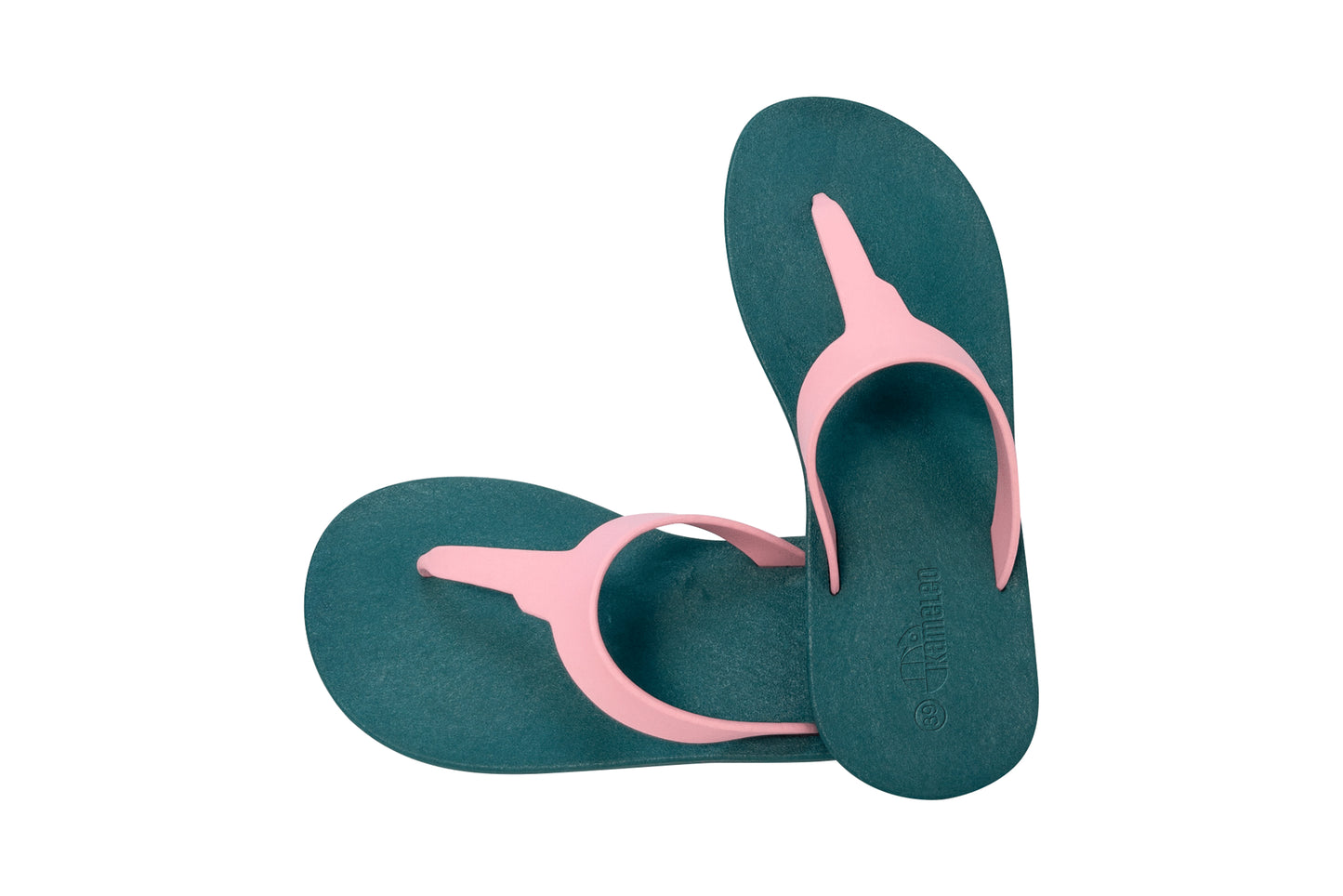 Thongs Green Sole LightPink Strap