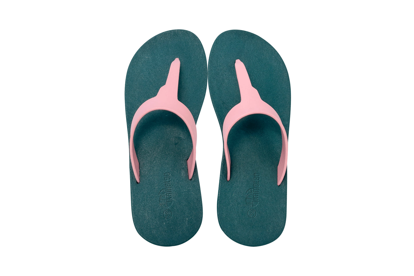 Thongs Green Sole LightPink Strap