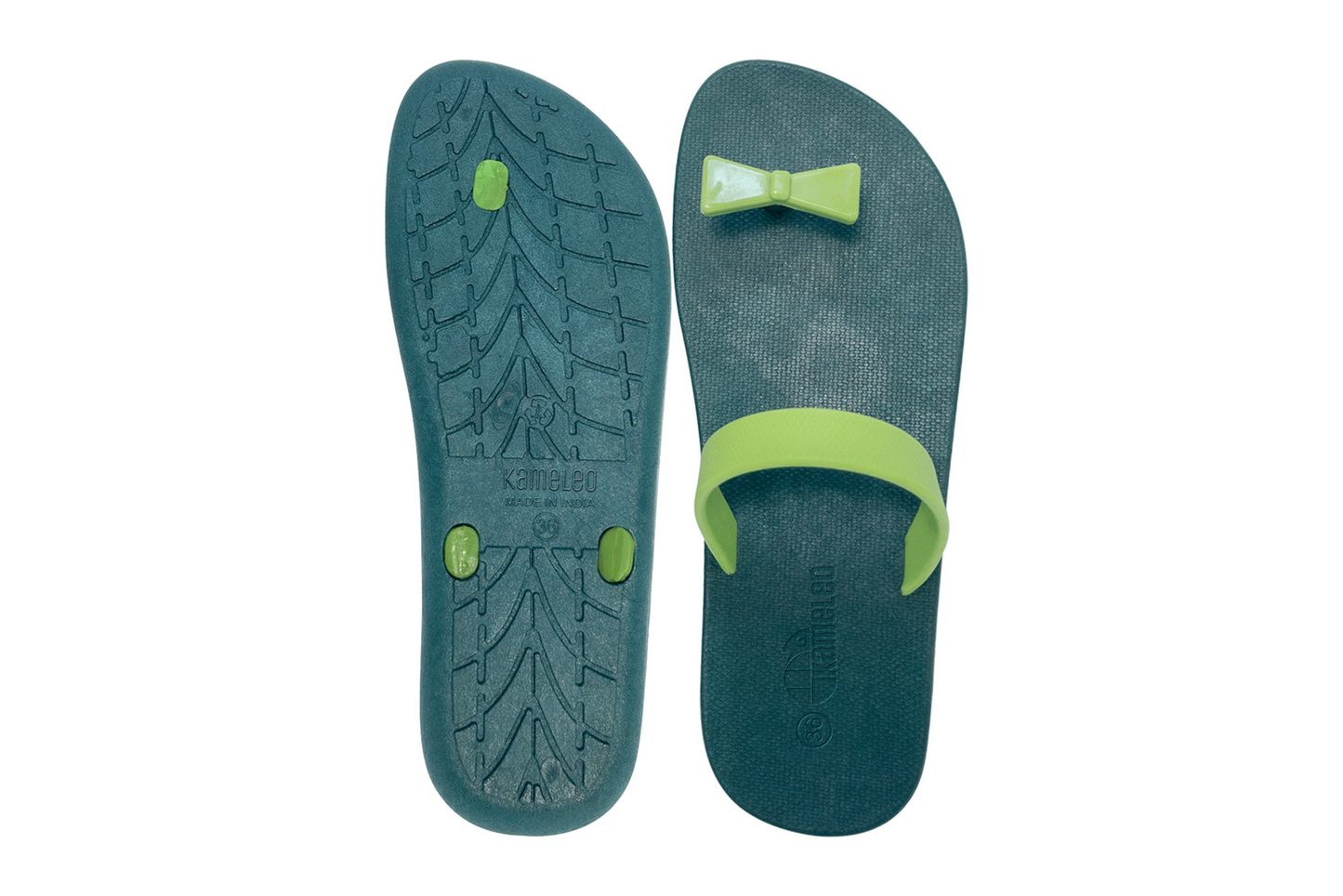 Poppi Bow Green Sole Lime Strap