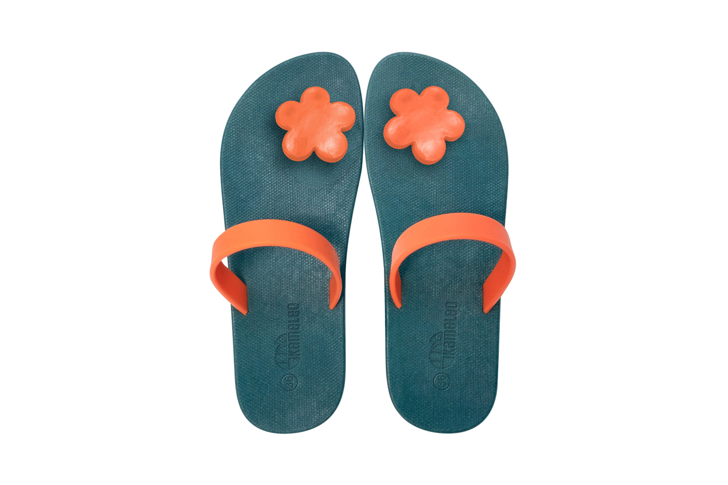 Poppi Flora Green Sole Orange Strap