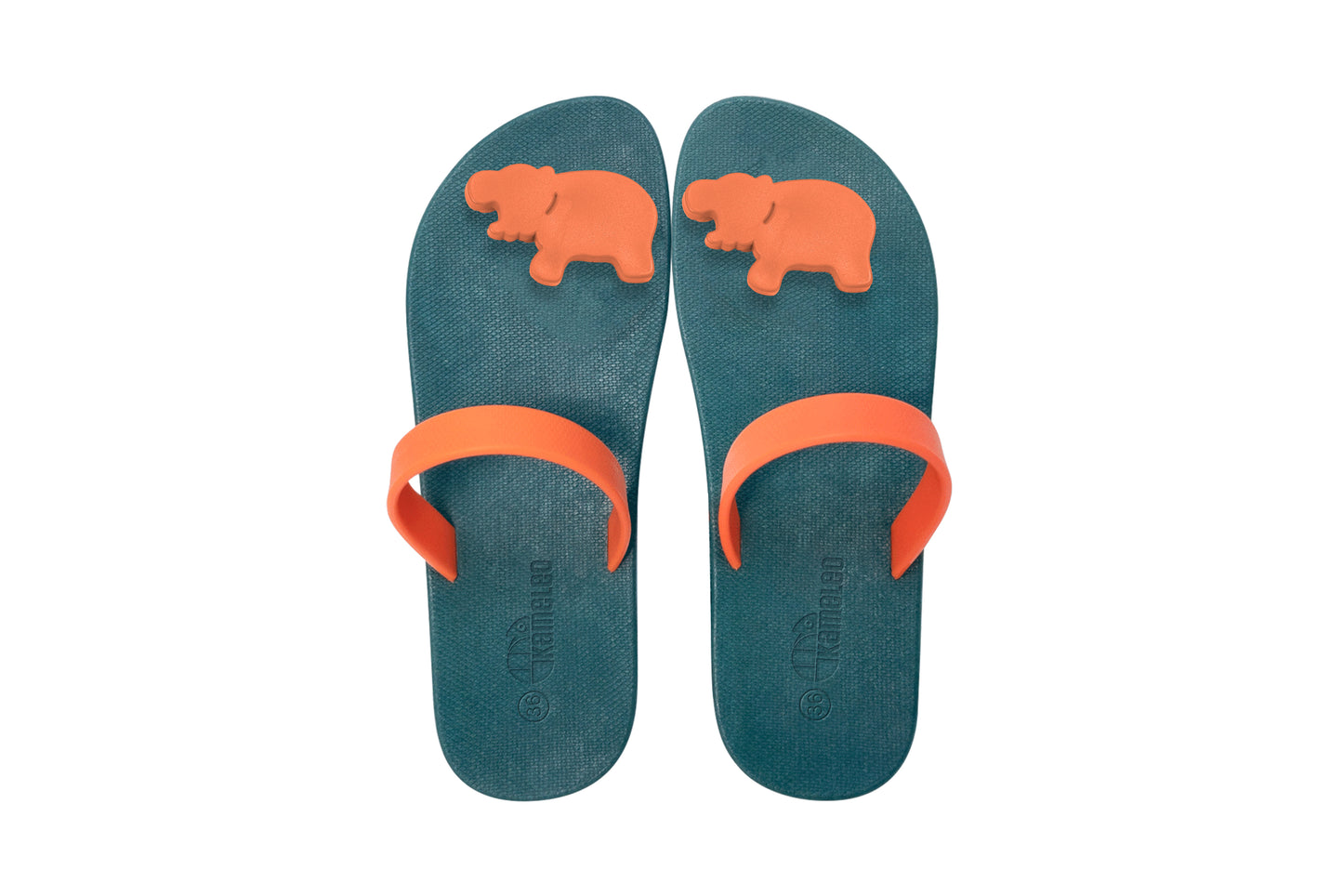Poppi Hippo Green Sole Orange Strap
