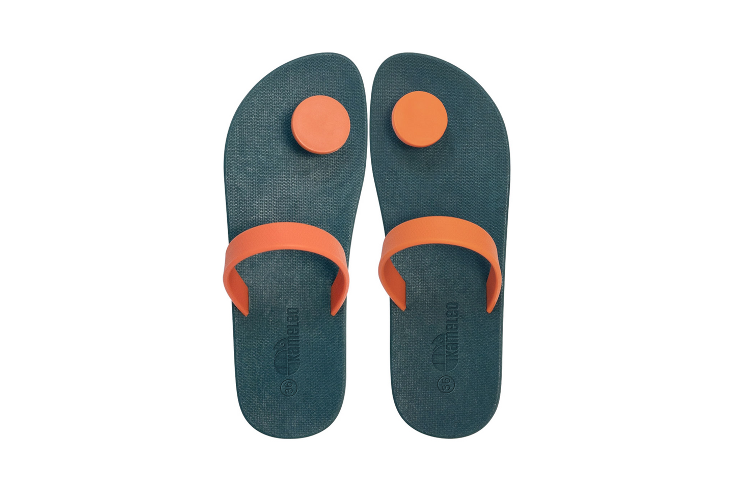 Poppi Dot Green Sole Orange Strap