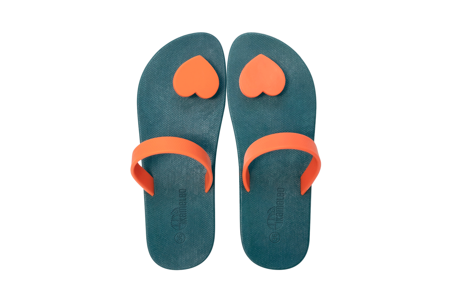 Poppi Heart Green Sole Orange Strap