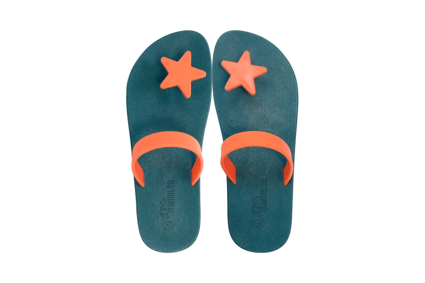Poppi Star Green Sole Orange Strap