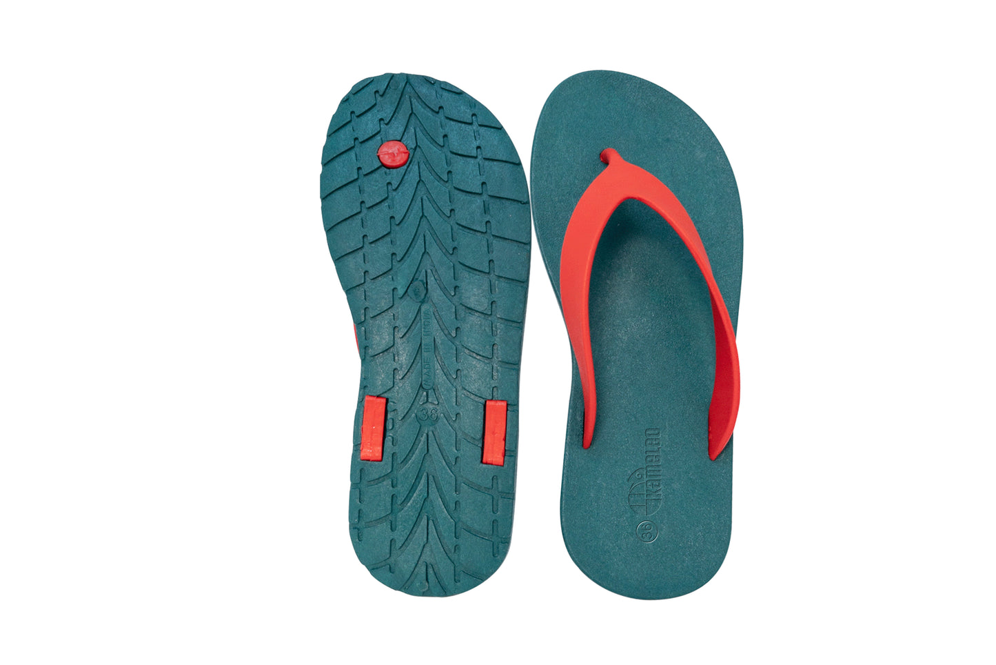 Flippy Green Sole Red Strap