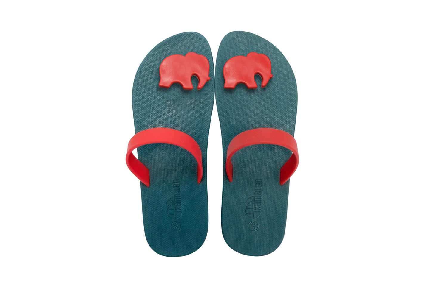 Poppi Ellie Green Sole Red Strap