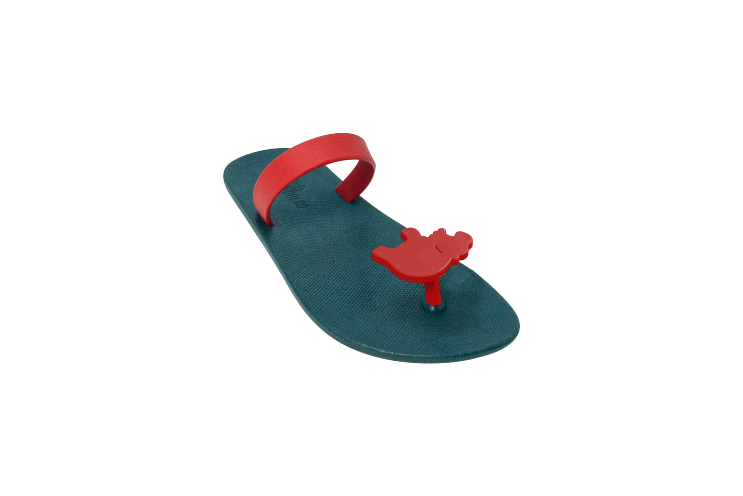 Poppi Hippo Green Sole Red Strap