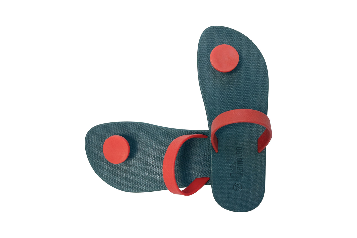 Poppi Dot Green Sole Red Strap