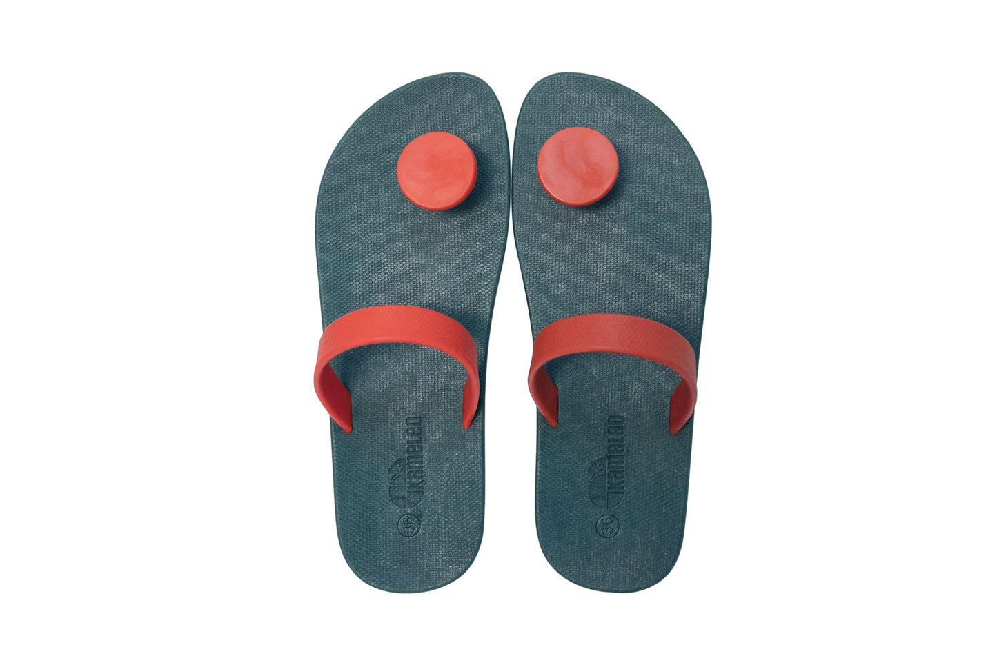 Poppi Dot Green Sole Red Strap