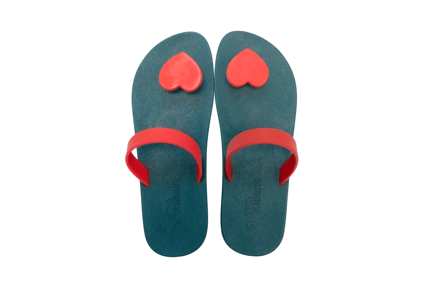 Poppi Heart Green Sole Red Strap