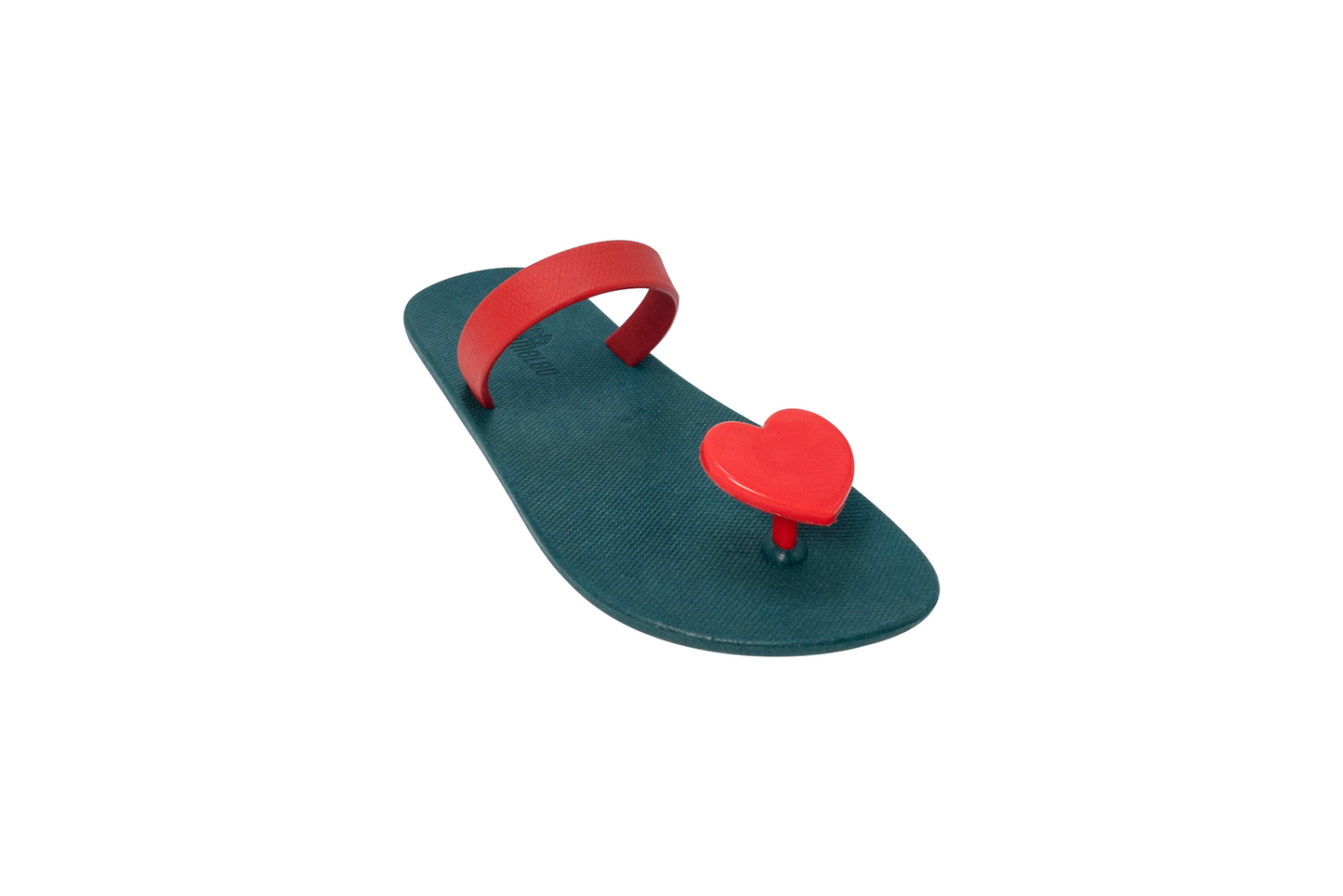 Poppi Heart Green Sole Red Strap