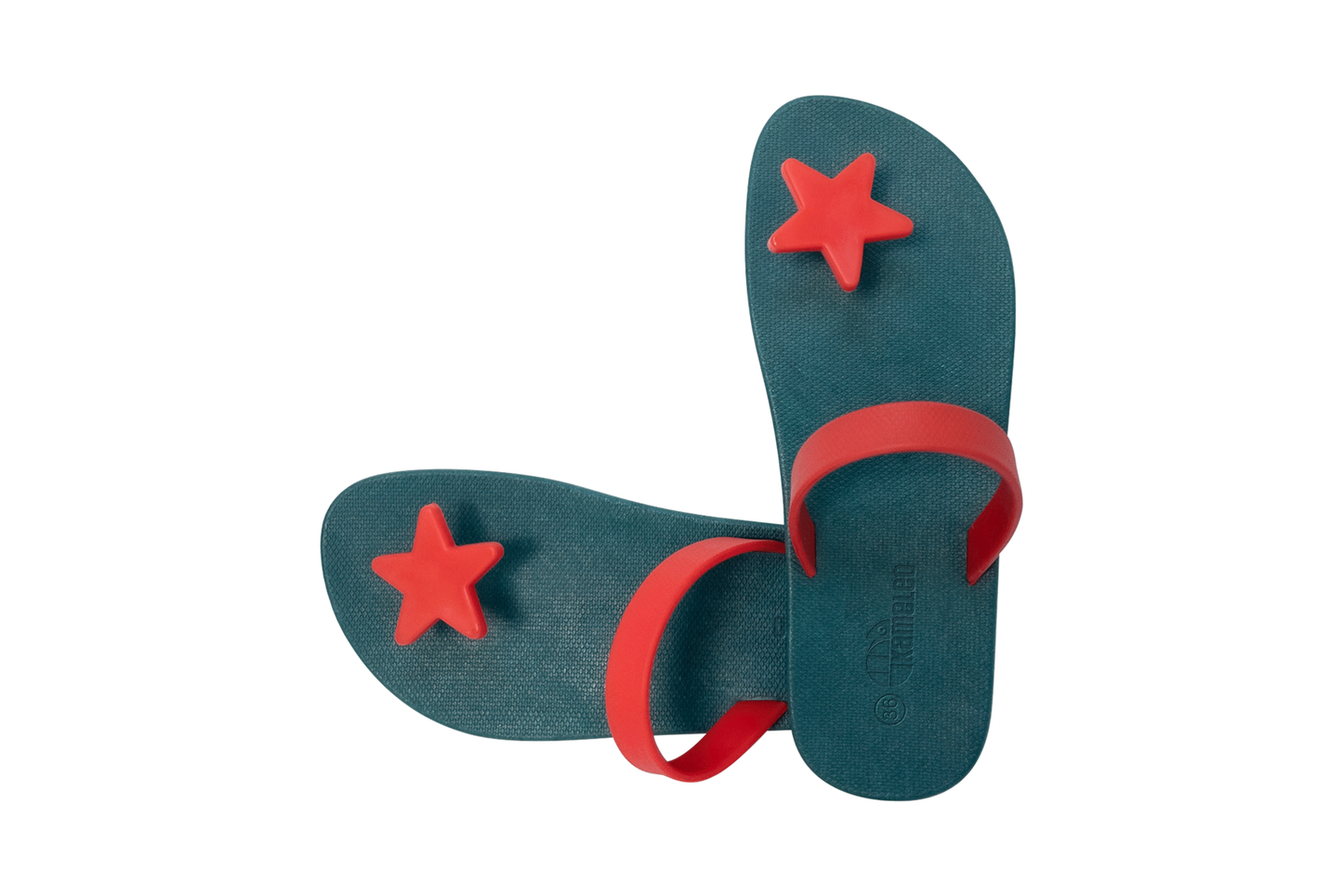Poppi Star Green Sole Red Strap