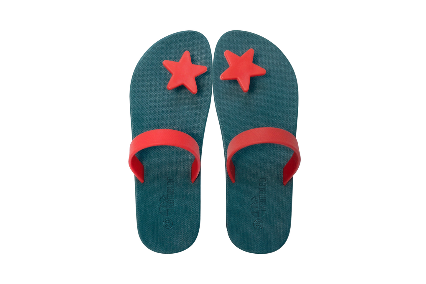Poppi Star Green Sole Red Strap