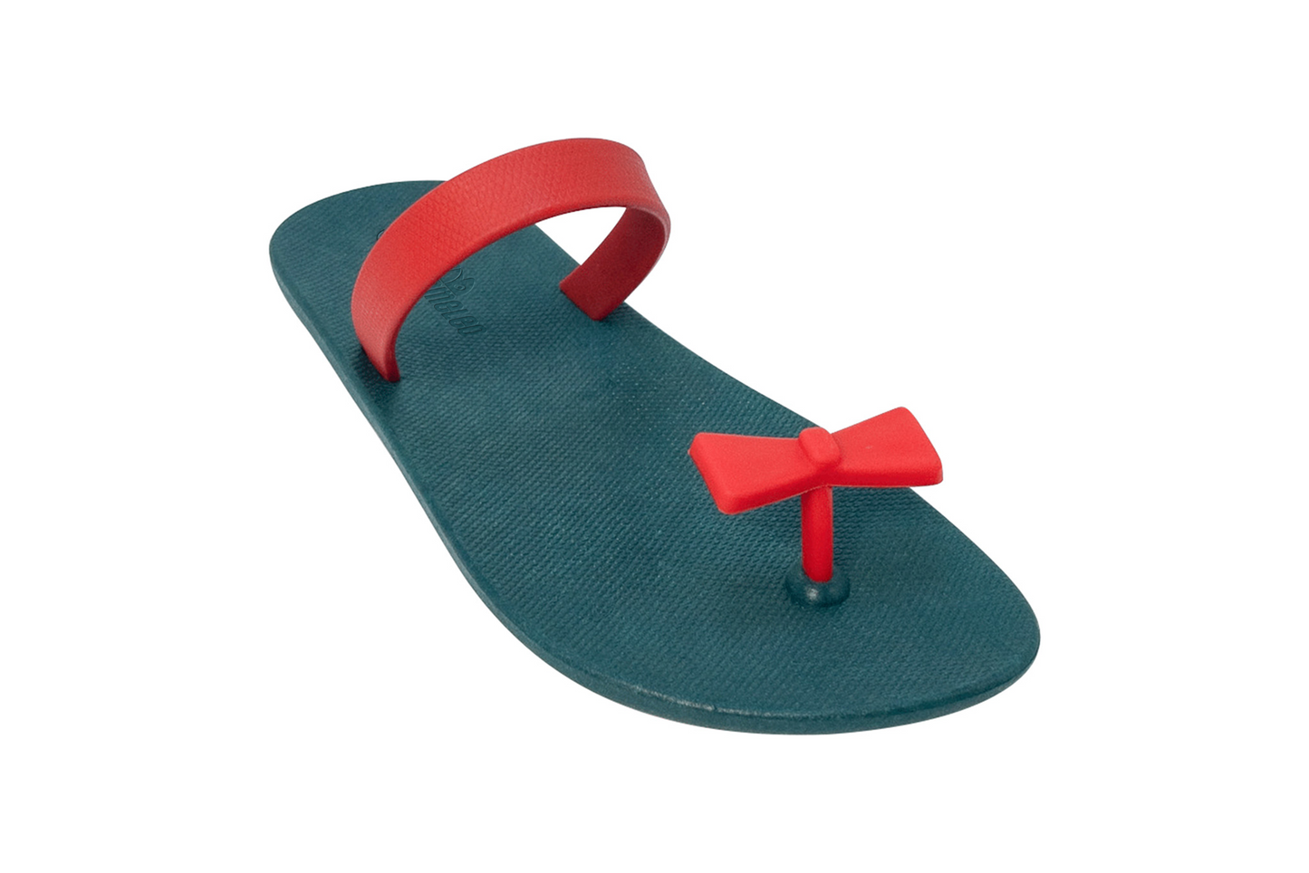 Poppi Bow Green Sole Red Strap