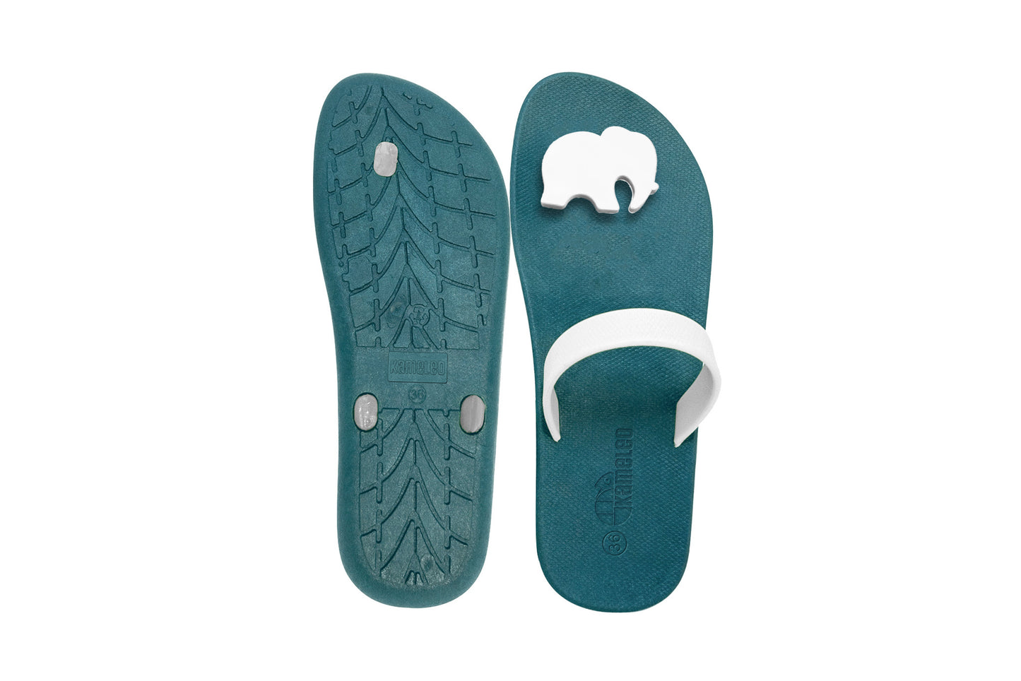 Poppi Ellie Green Sole White Strap