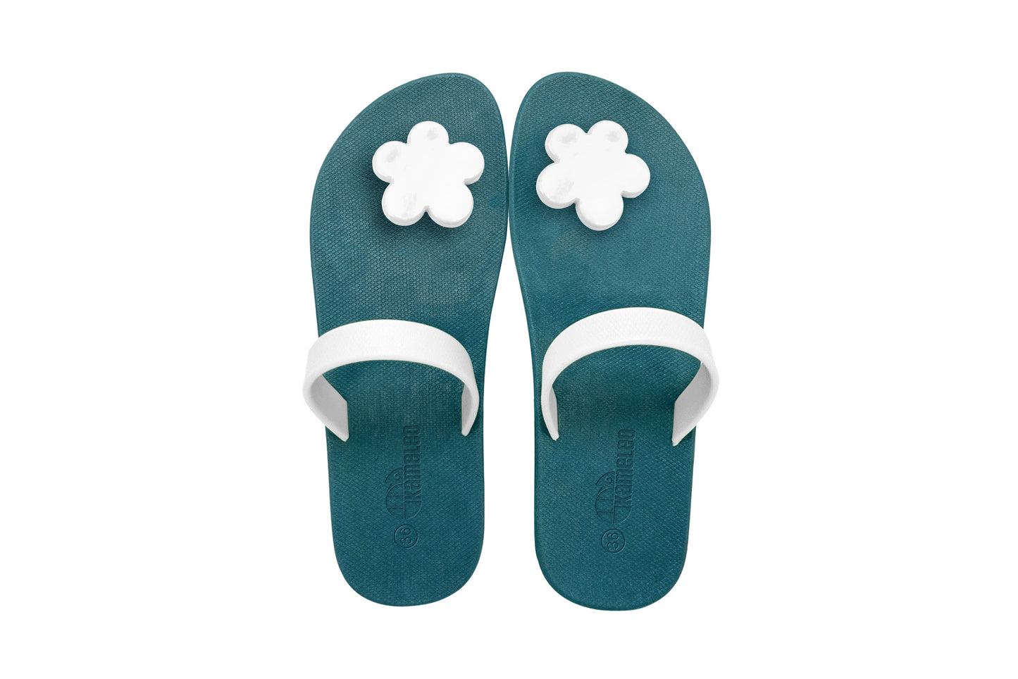 Poppi Flora Green Sole White Strap