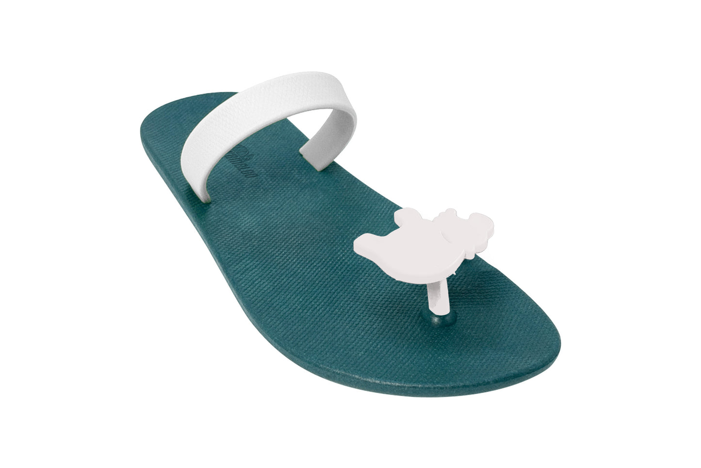 Poppi Hippo Green Sole White Strap