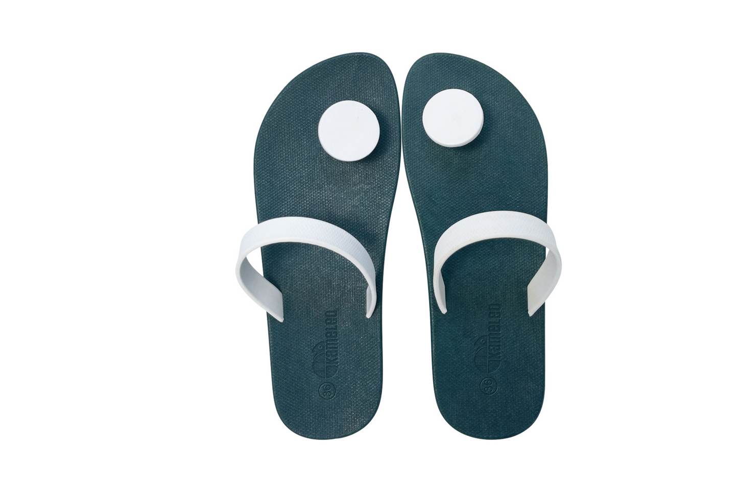 Poppi Dot Green Sole White Strap