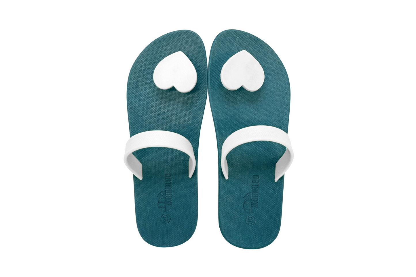 Poppi Heart Green Sole White Strap