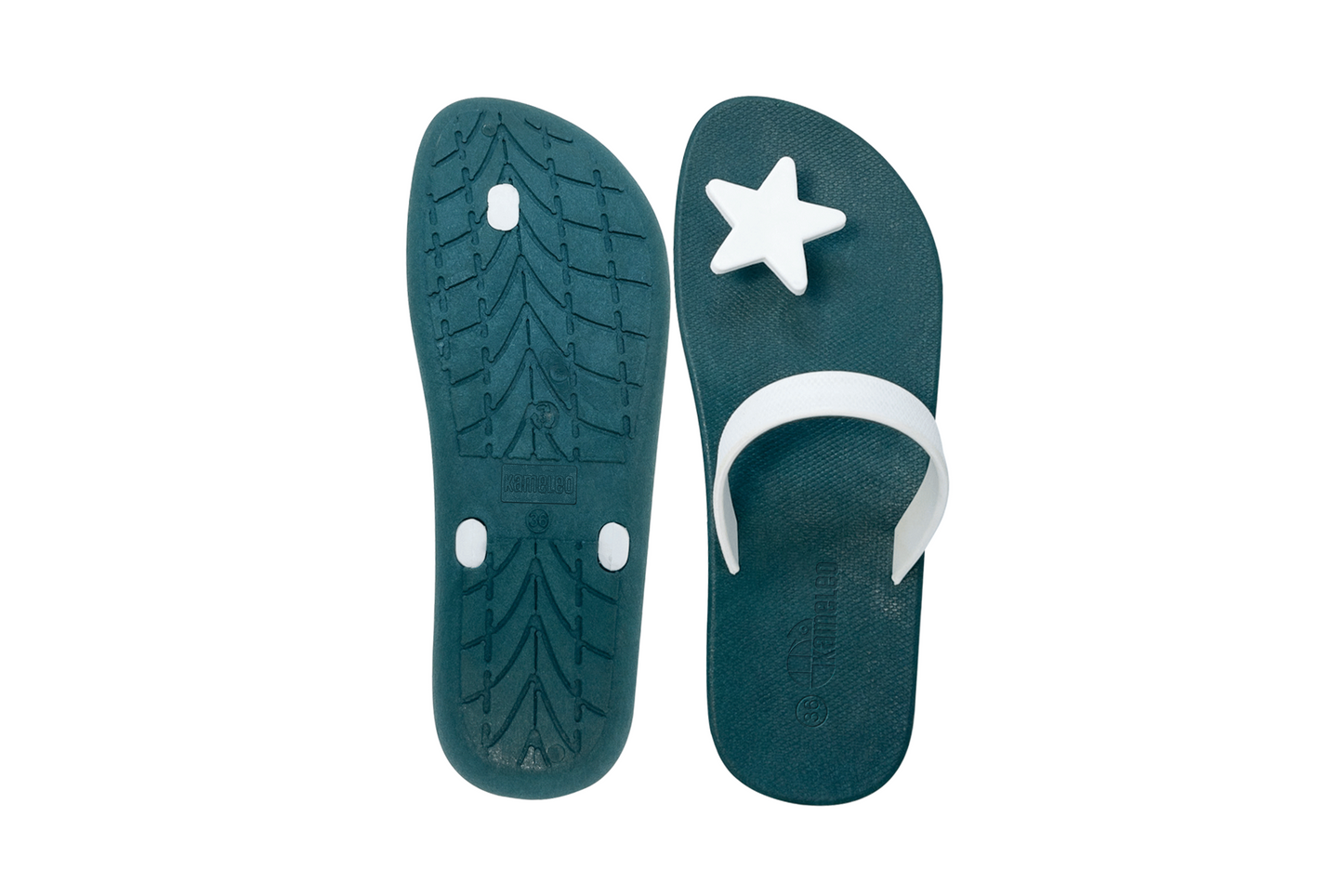 Poppi Star Green Sole White Strap