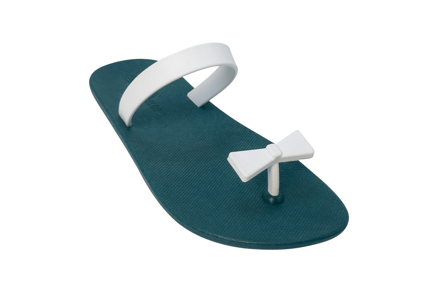 Poppi Bow Green Sole White Strap