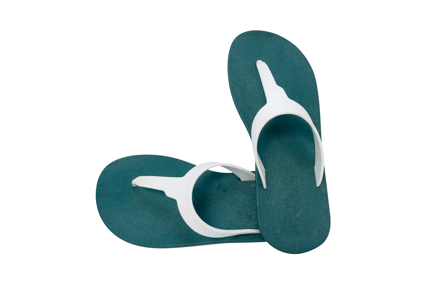 Thongs Green Sole White Strap
