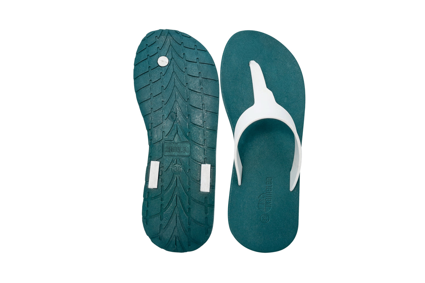 Thongs Green Sole White Strap
