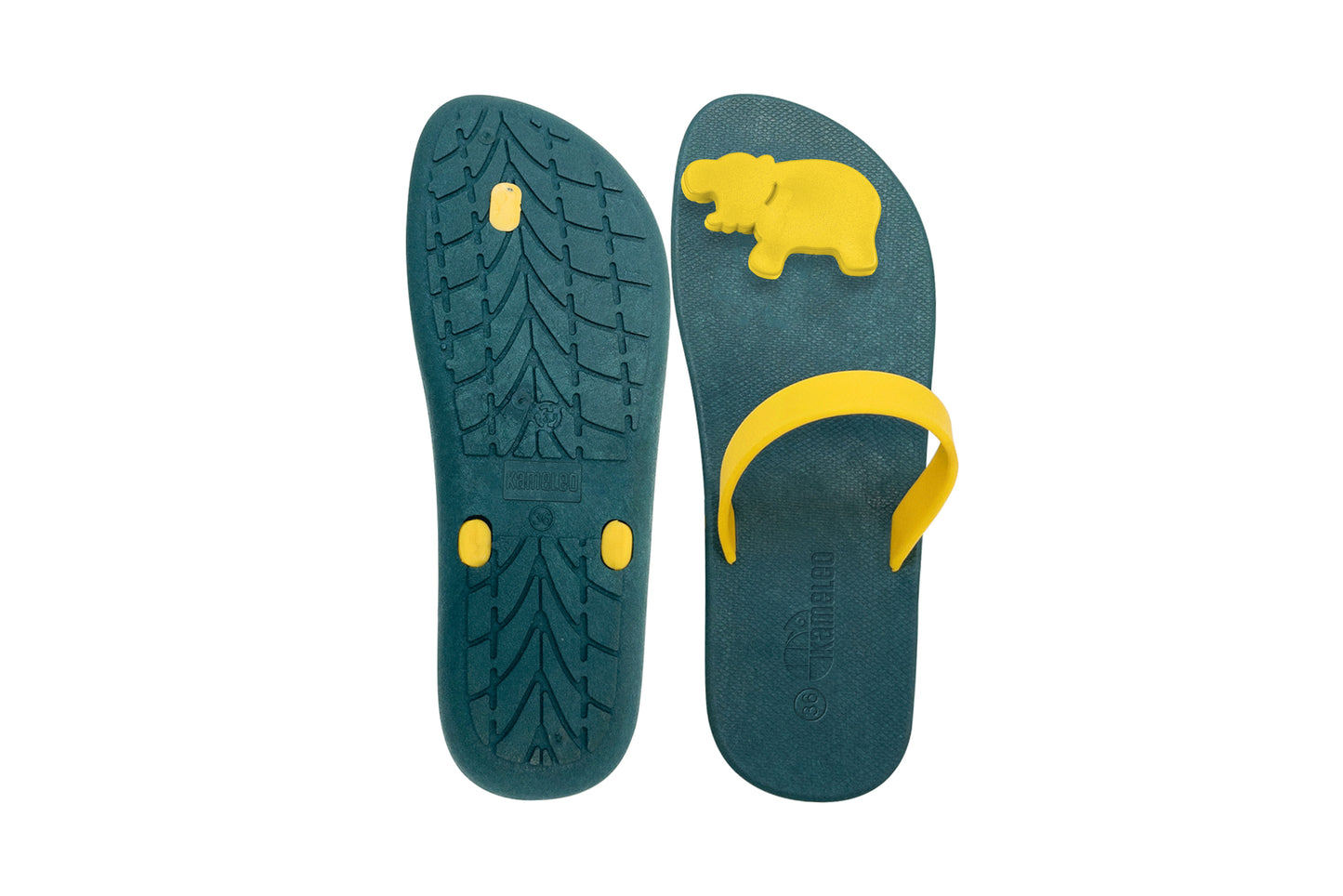 Poppi Hippo Green Sole Yellow Strap