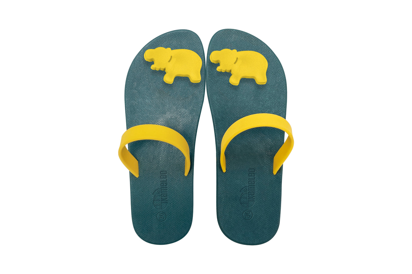 Poppi Hippo Green Sole Yellow Strap