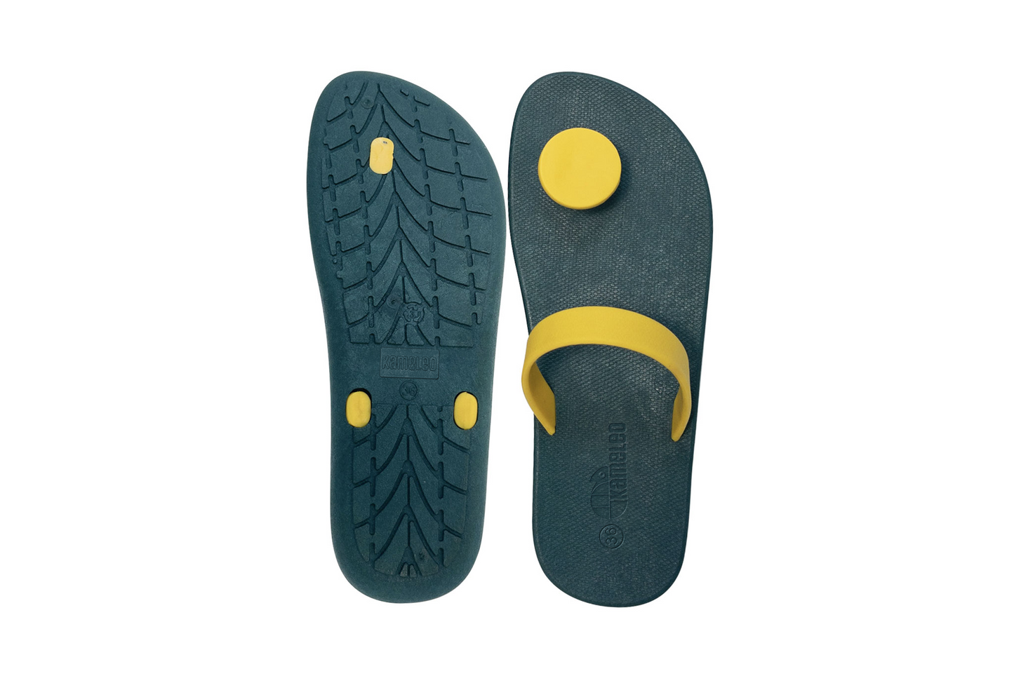 Poppi Dot Green Sole Yellow Strap