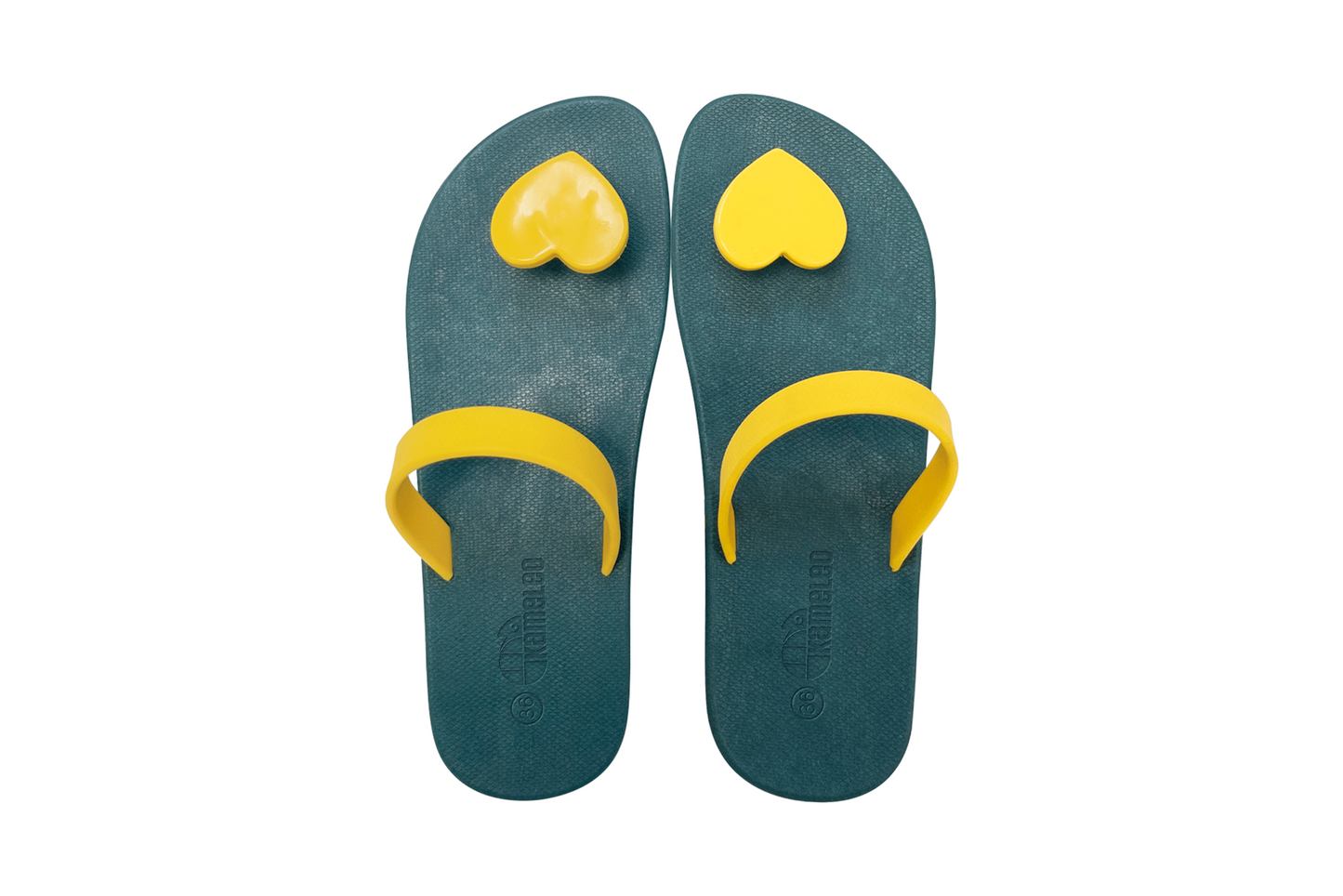 Poppi Heart Green Sole Yellow Strap
