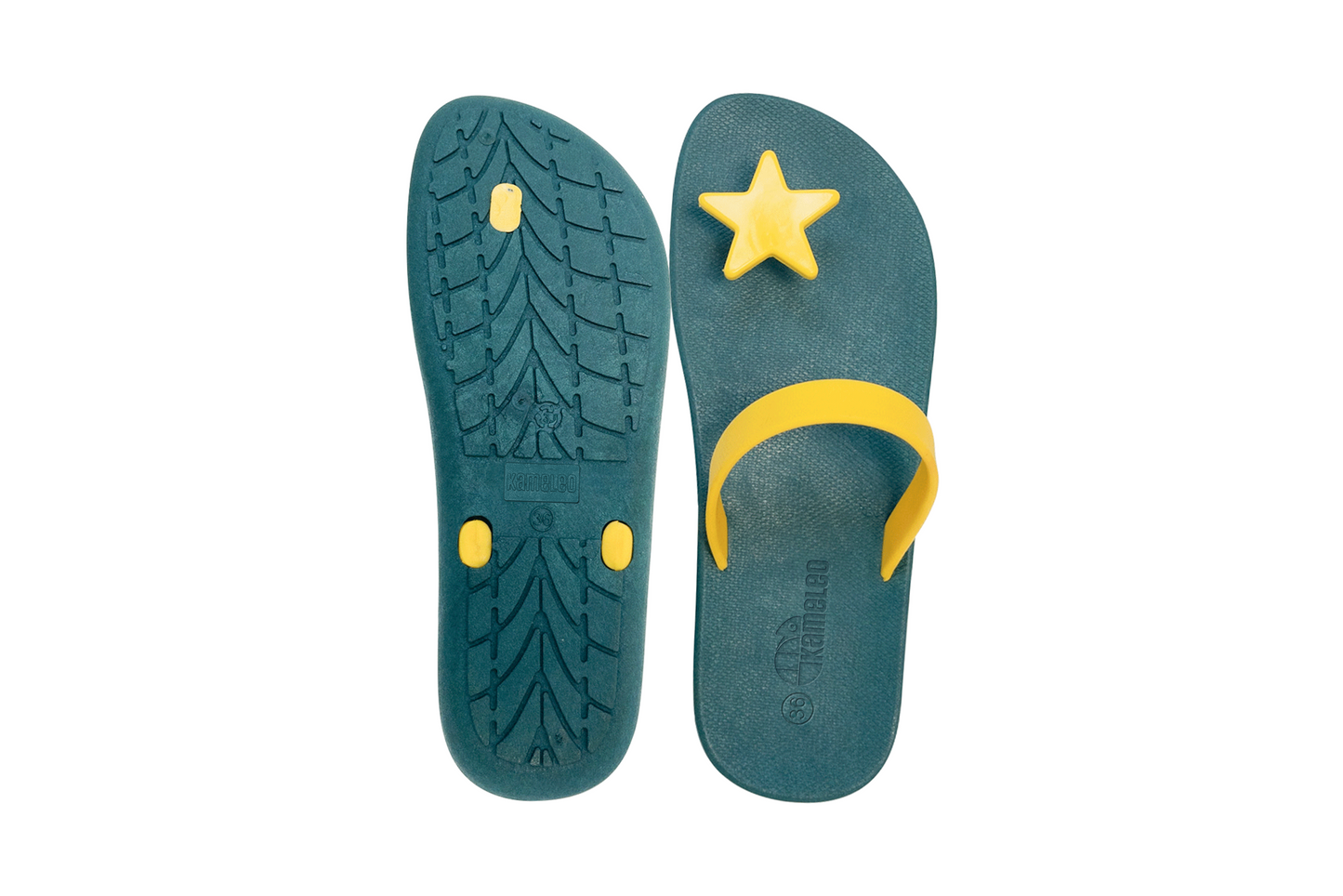 Poppi Star Green Sole Yellow Strap