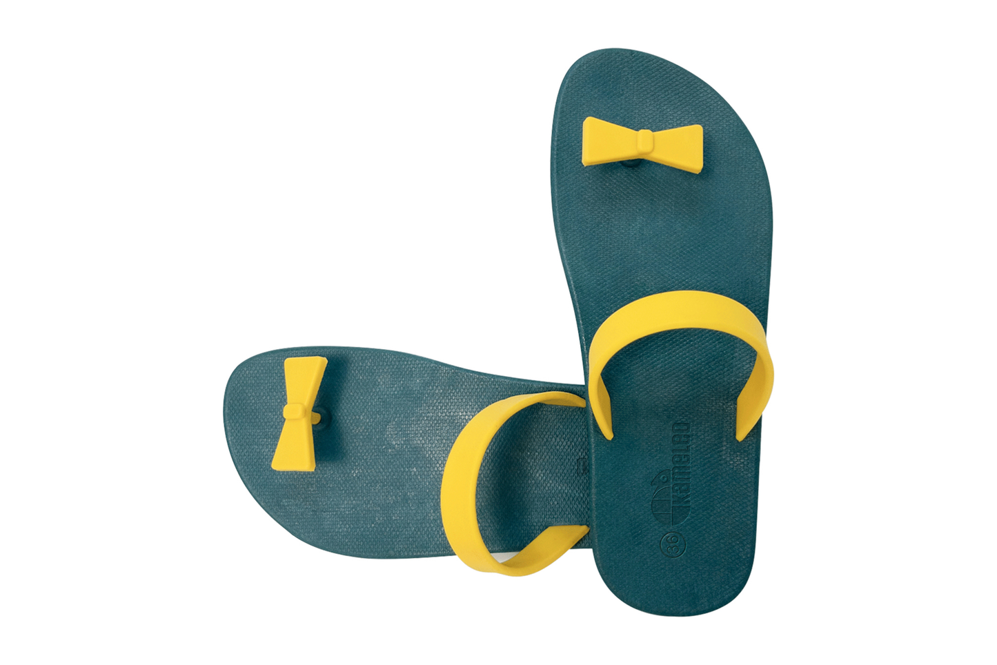 Poppi Bow Green Sole Yellow Strap