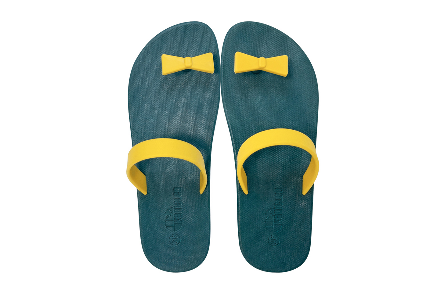 Poppi Bow Green Sole Yellow Strap